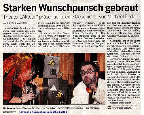 Artikel Wunschpunsch K&ouml;lnische Rundschau